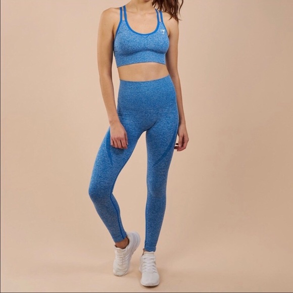 Gymshark Pants - HIGH WAISTED SEAMLESS LEGGINGS
BLUEBERRY MARL $40